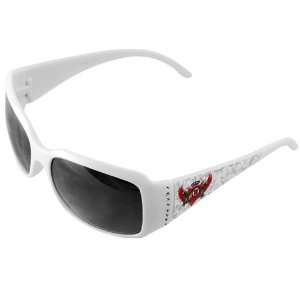  NCAA Utah Utes Ladies White Rhinestone Wings Sunglasses 