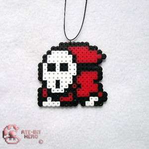 Super Mario Shy Guy Necklace Bead Sprite Perler Art  