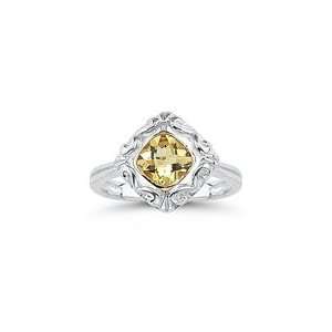 0.77 Ct Yellow Beryl Solitaire Ring in Gold & Silver 9.0 