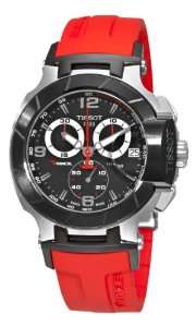   Tissot Mens T0484172705701 T Race Red Strap Chronograph Watch
