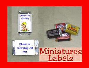   Seniors Mini Miniature Candy Bar Wrappers Favor Personalized  