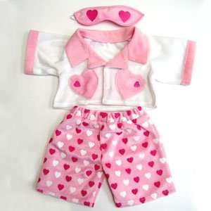 Warm Fuzzy Hearts PJs Outfit for 14 18 Make Your Own Stuffed Animals