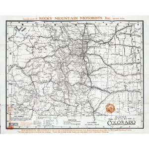  Very Early 1920s Colorado Road Map ~ Clason ~ Print ~18 