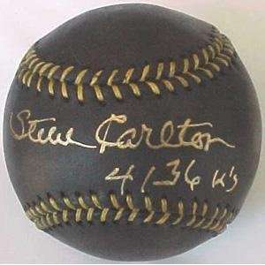   Steve Carlton Ball   Black Major League   Autographed Baseballs