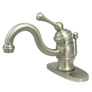   Lavatory Faucet with Push Up Pop Up, Satin Nickel