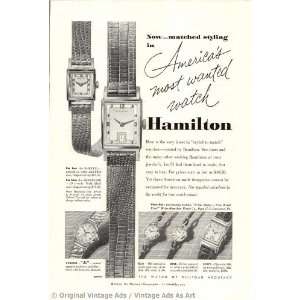  1958 Hamilton Americas most wanted watch Vintage Ad 