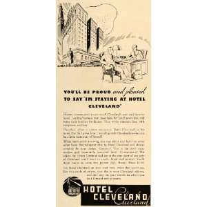  1935 Ad Hotel Cleveland Ohio Businessmen Building Rates 