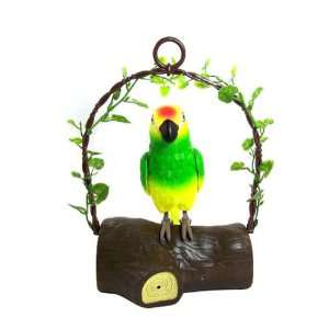  Talking Imitating Parrot stand on the trunk (Green) Arts 