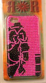 IPHONE 4G WESTERN BUCKING HORSE BARREL RACER COVER CASE PURPLE PINK 