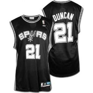 Tim Duncan Black Reebok NBA Replica San Antonio Spurs Jersey