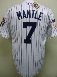New York Yankees #7 Mickey Mantle Cooperstown Throwback Home Jersey 