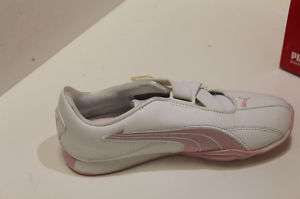 NEW PUMA KIDS BASHY LEATHER PERF PS WHITE / PINK  