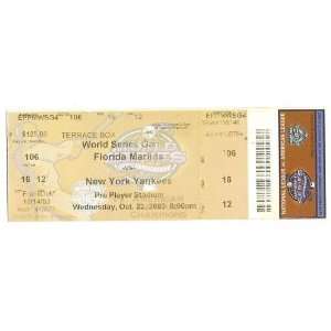   World Series box Office Ticket Game 4 Yankees Marlins 