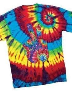 Electrodye Tie Dye Peace Sign Hand Color Cool T Shirt  