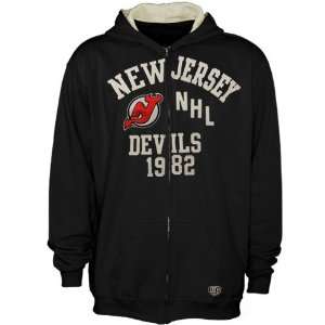 Old Time Hockey New Jersey Devils Youth Black Peralta Full Zip Hoodie 