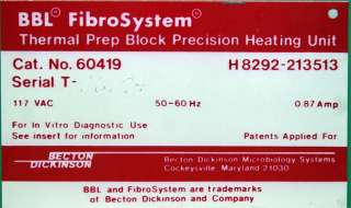Becton Dickinson BBL Fibrometer FibroSystem 60419 Electric Pipette 