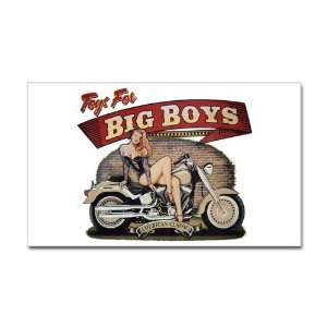  Sticker (Rectangle) Toys for Big Boys Lady on Motorcycle 