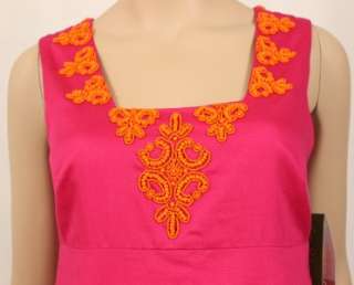 348 LILLY PULITZER MORGAN DRESS SOLID BEADED PINK 6  