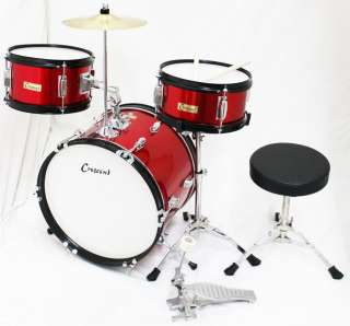 NEW Crescent Beginners RED 16 KIDS DRUM SET BASS+ SNARE+ TOM+ CYMBAL 