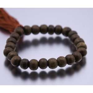  The Collective Wood   10mm Wood Bead Bracelet with Red 