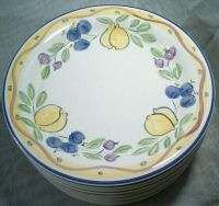 Belagio Pottery Yellow Blue Lemons Fruit Salad Plates  