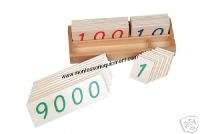 MONTESSORI   SMALL WOODEN NUMBER CARDS (1 9000)   NEW  