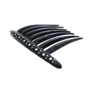 Jeweled 7 Tooth French Twist Comb In Black And Sprinkled With Crystals 