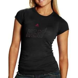 adidas Miami Heat Ladies Black Inner Thoughts Silky Smooth T shirt 