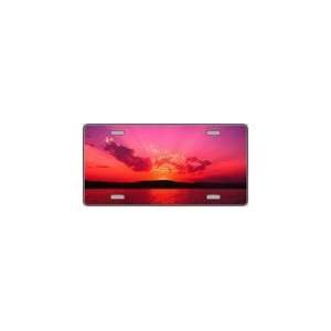  Ocean Pink Sunset Full Color Photography License Plates 