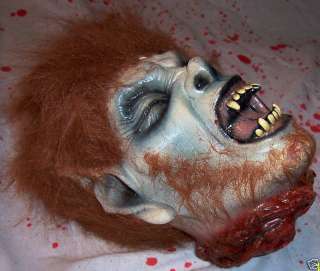 Bloody Werewolf Severed Head Halloween Prop  