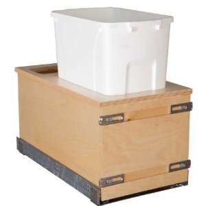  Kitchen Pull Out Waste Bin Container   35 Qt White Single 