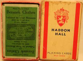 1940S DECK OF PLAYING CARDS CICERO ILL. BERANEK CLOTHES  