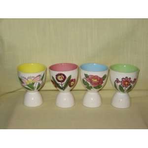  Porcelain  Flower Pattern  Egg Cups   Made In Japan 
