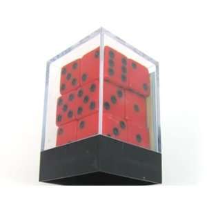  Red with Black Spots Opaque Promotional Dice D6 16mm 12 