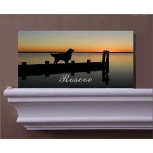  Personalized Name & Dog Breed Canvas Art Giclee Sunset 