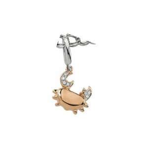  Rose Gold Crab Charm   .025 ct tw Jewelry