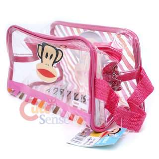 Paul Frank Clear Pouch Bag /Cosmetic Bag  Pink 9.5  