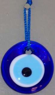 Blue Glass Turkish Evil Eye Kabbalah Charm  