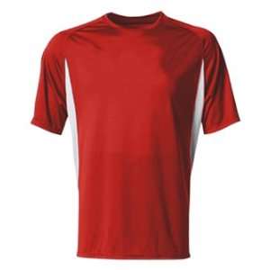  Custom Youth Cool Performance Color Blocked Crew SCARLET 