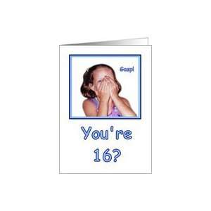  Funny Birthday 16 Years Old Shocked Girl Humor Card Toys 