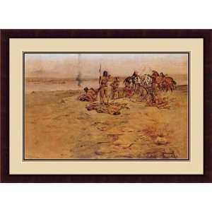  The Signal Fire by Charles Marion Russell   Framed 