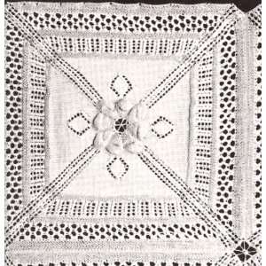  Knitting PATTERN to make   Knitted Tea Rose Motif Bedspread Block 