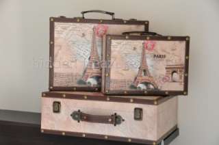 Shabby French Paris Eiffel Tower Suitcase Box   MEDIUM  
