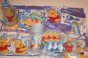Winnie the Poohs BOY 1st Birthday Supplies Choices  