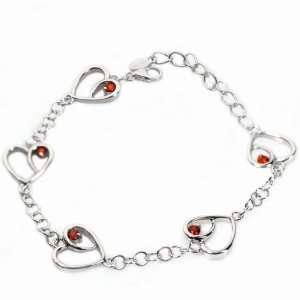  Sterling Silver Garnet Bracelet Jewelry