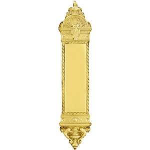  13 7/8 Blois Pattern Push Plate In Polished Brass Finish 