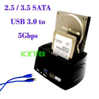 USB 3.0 Dual 2.5 3.5 Sata Hard Drive HDD Docking Station  