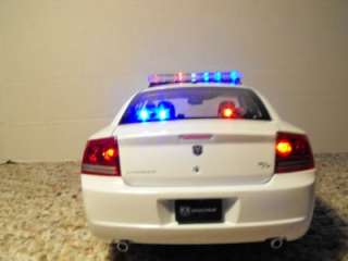 18 White Blank Police Dodge Charger Lights Custom Car  