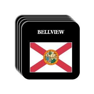 US State Flag   BELLVIEW, Florida (FL) Set of 4 Mini Mousepad Coasters