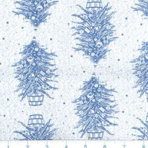  45 Wide Blue Christmas Victorian Christmas Trees Fabric 
